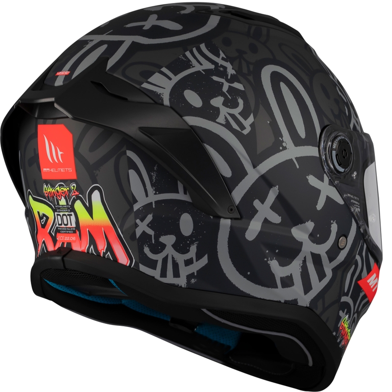Kask motocyklowy integralny MT Stinger 2 RAM F1 czarno-szary