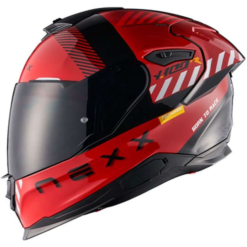 NEXX Y.100R Fade kask motocyklowy integralny czerwono-czarny