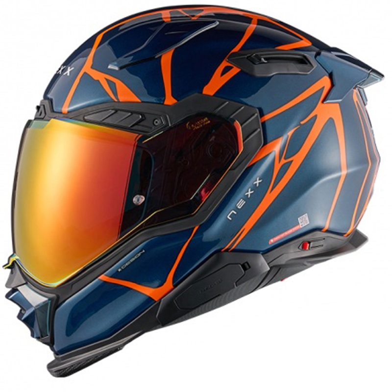 Nexx X.WST3 B-Side kask motocyklowy integralny niebiesko-pomarańczowy