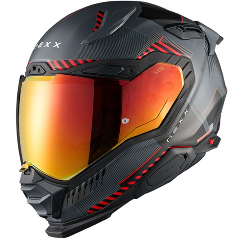 Zintegrowany kask motocyklowy Nexx X.WST3 Fluence szaro-czerwony wyprzedaż
