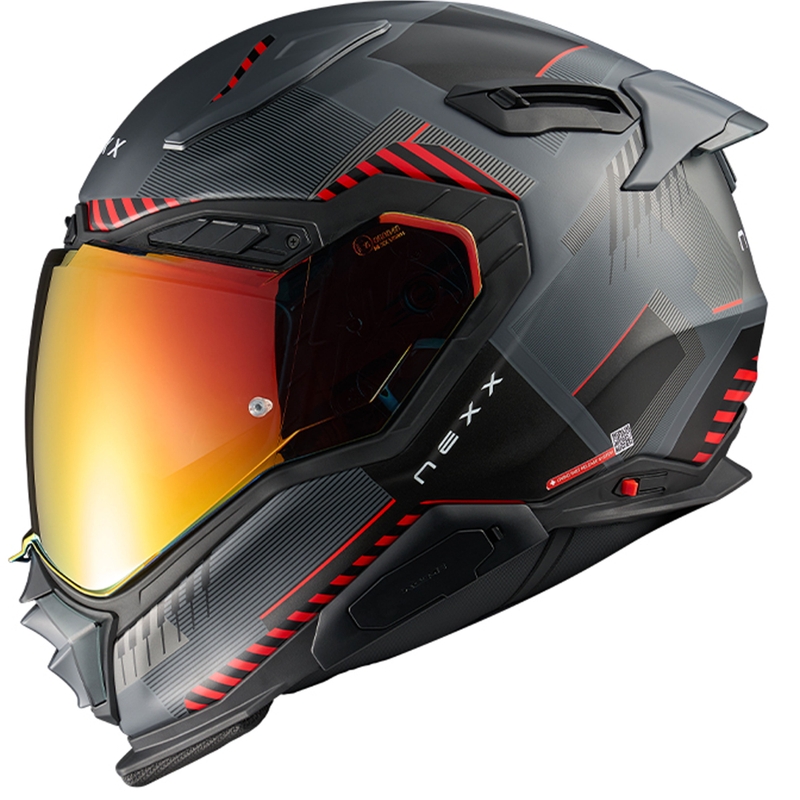 Zintegrowany kask motocyklowy Nexx X.WST3 Fluence szaro-czerwony wyprzedaż
