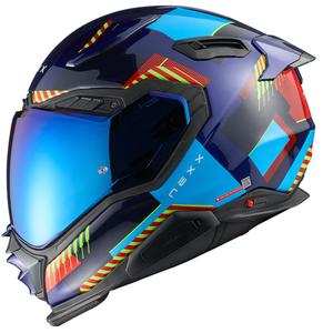 Zintegrowany kask motocyklowy Nexx X.WST3 Fluence niebiesko-czerwony
