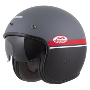 Kask motocyklowy otwarty Cassida Oxygen 2.0 Jawa OHC matowy szaro-czerwono-czarno-biały