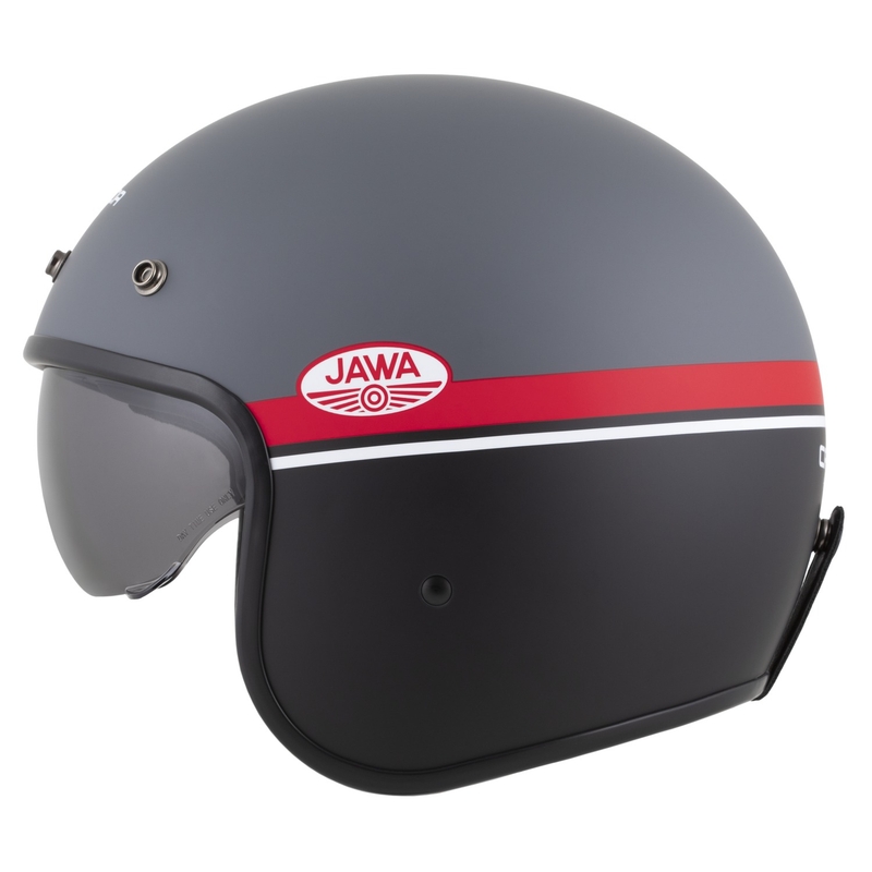 Kask motocyklowy otwarty Cassida Oxygen 2.0 Jawa OHC matowy szaro-czerwono-czarno-biały