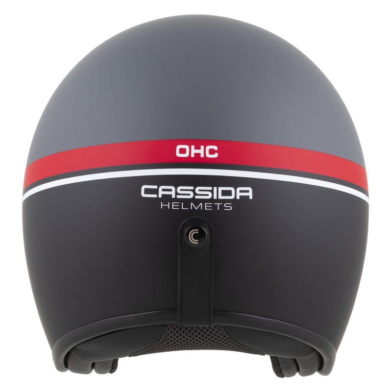 Kask motocyklowy otwarty Cassida Oxygen 2.0 Jawa OHC matowy szaro-czerwono-czarno-biały