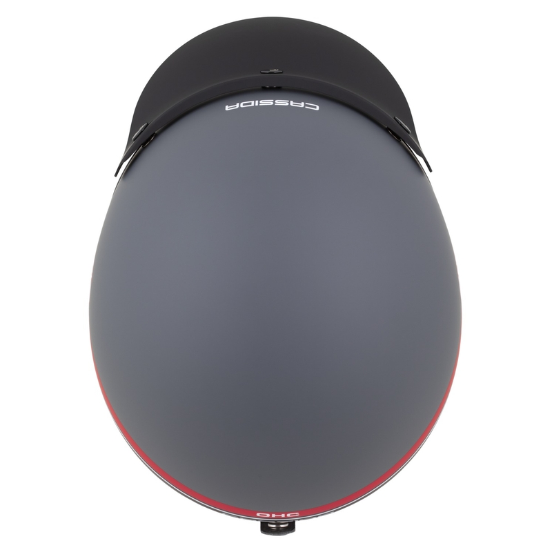 Kask motocyklowy otwarty Cassida Oxygen 2.0 Jawa OHC matowy szaro-czerwono-czarno-biały