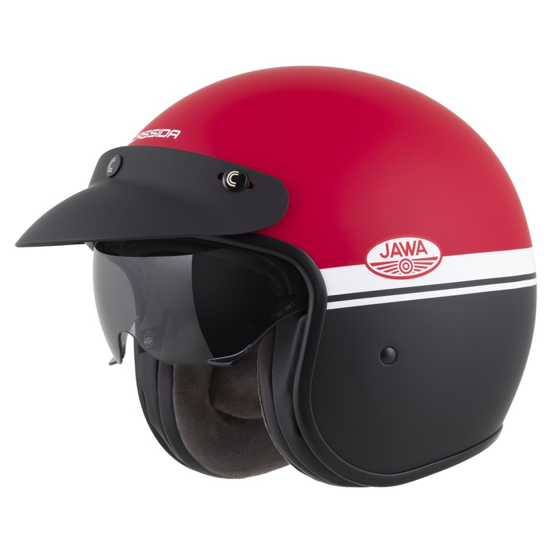 Kask motocyklowy otwarty Cassida Oxygen 2.0 Jawa OHC matowy czerwono-czarno-biały