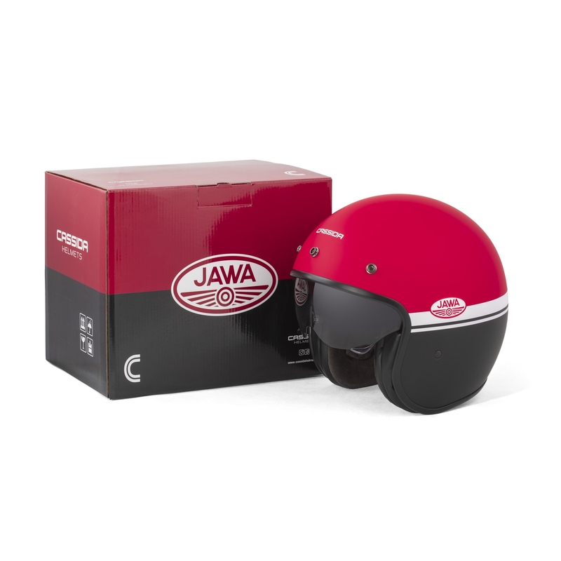 Kask motocyklowy otwarty Cassida Oxygen 2.0 Jawa OHC matowy czerwono-czarno-biały
