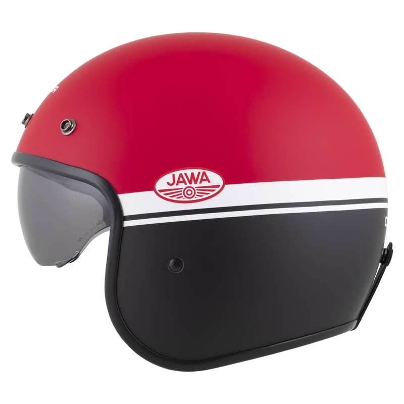 Kask motocyklowy otwarty Cassida Oxygen 2.0 Jawa OHC matowy czerwono-czarno-biały