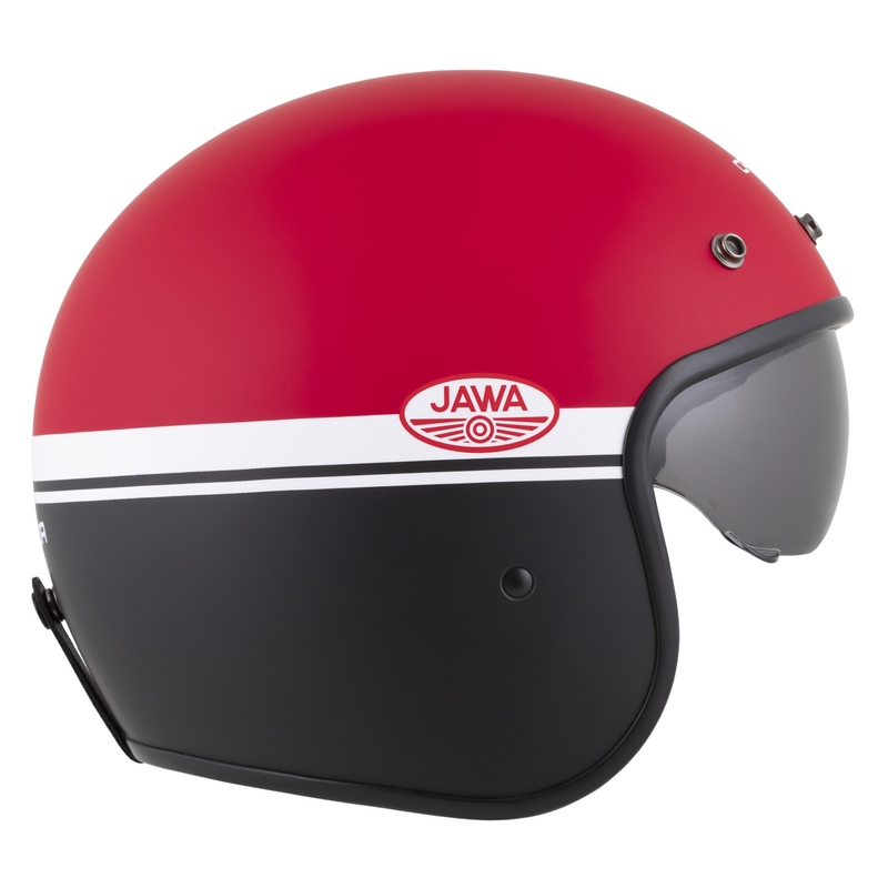 Kask motocyklowy otwarty Cassida Oxygen 2.0 Jawa OHC matowy czerwono-czarno-biały