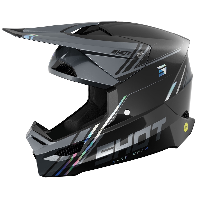 Kask motocrossowy Shot Race Sprint perłowo czarno-szary