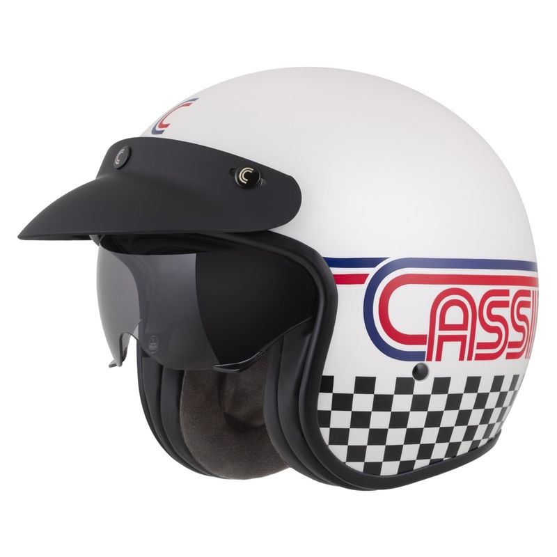 Cassida Oxygen 2.0 Rondo kask motocyklowy otwarty perłowo-biało-czerwono-niebiesko-czarny