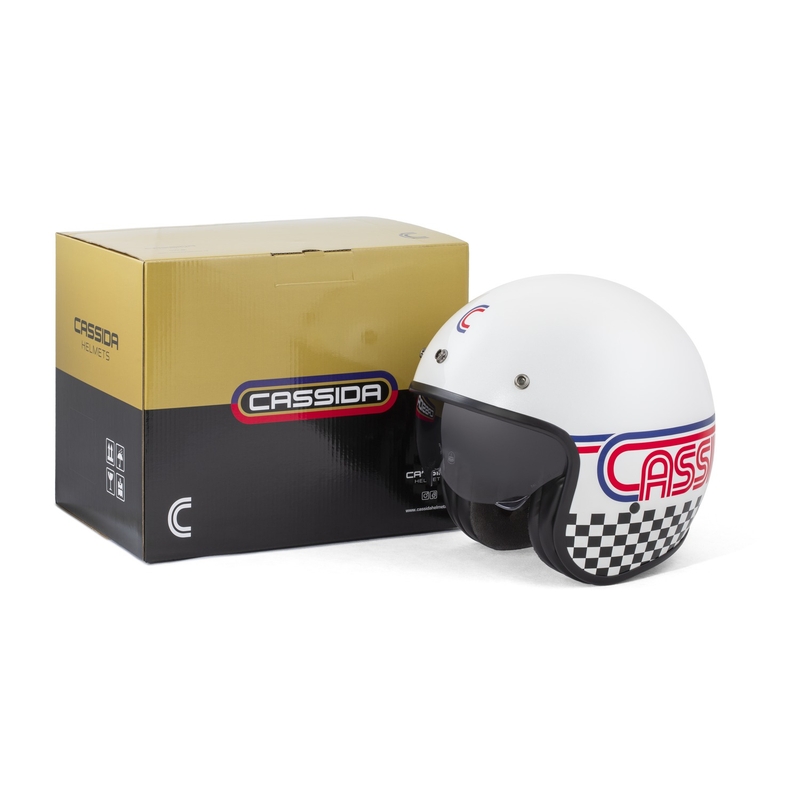 Cassida Oxygen 2.0 Rondo kask motocyklowy otwarty perłowo-biało-czerwono-niebiesko-czarny