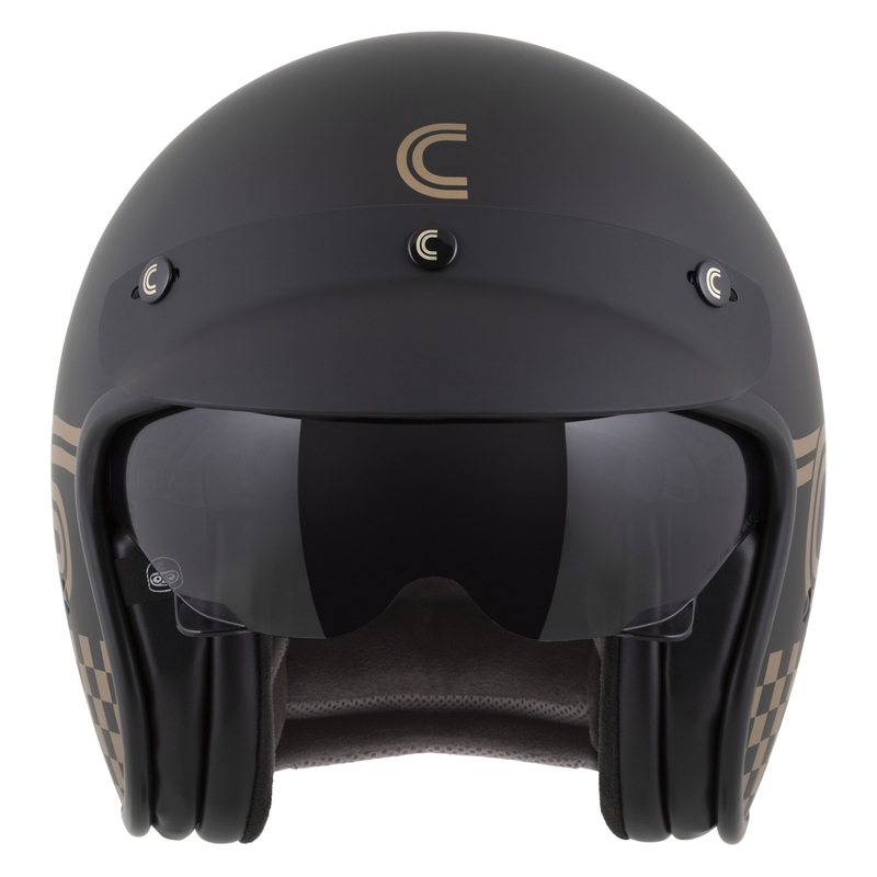 Cassida Oxygen 2.0 Rondo kask motocyklowy otwarty matowy czarno-złoty