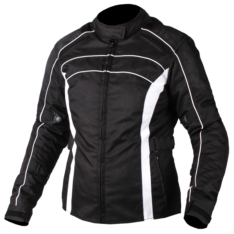 Damska kurtka motocyklowa Basic Black and White Motorcycle Jacket Outlet wyprzedaż