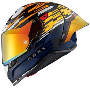 Integralny kask motocyklowy Nexx X.R3R Glitch Racer pomarańczowo-niebieski