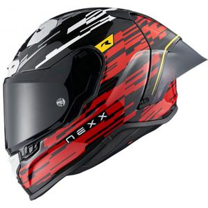 Integralny kask motocyklowy Nexx X.R3R Glitch Racer czerwono-biały