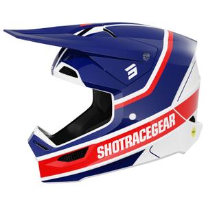 Kask motocrossowy Shot Race Mythic błyszczący niebiesko-czerwony