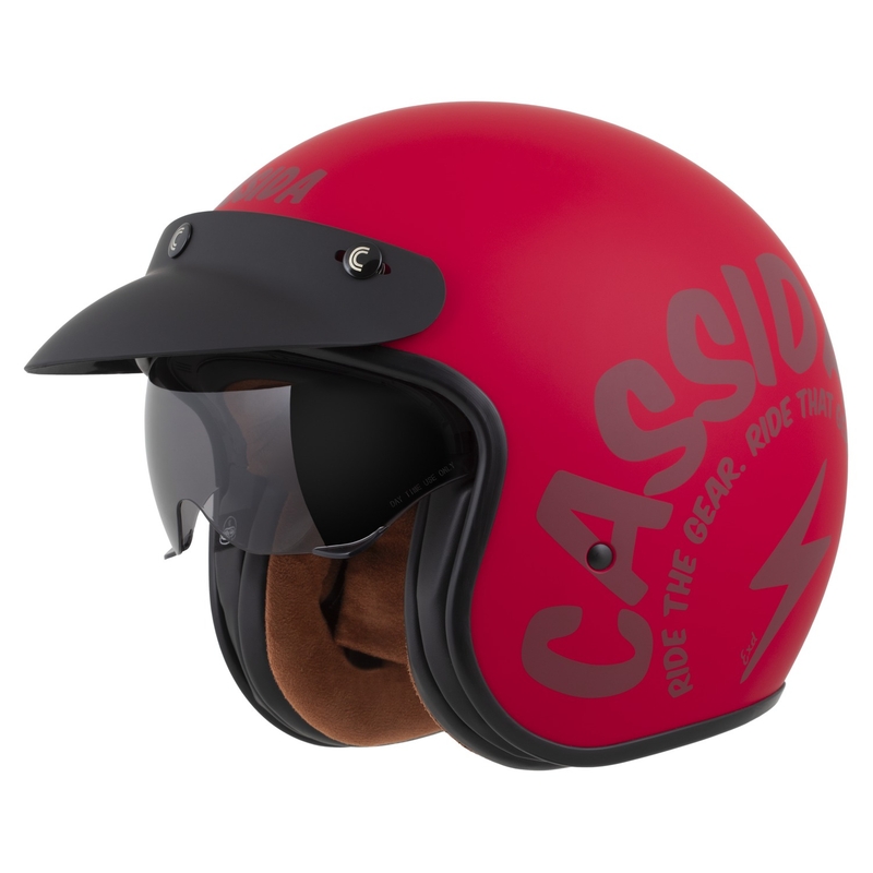 Cassida Oxygen 2.0 Gear Kask motocyklowy otwarty Matowy czerwony-ciemnoczerwony