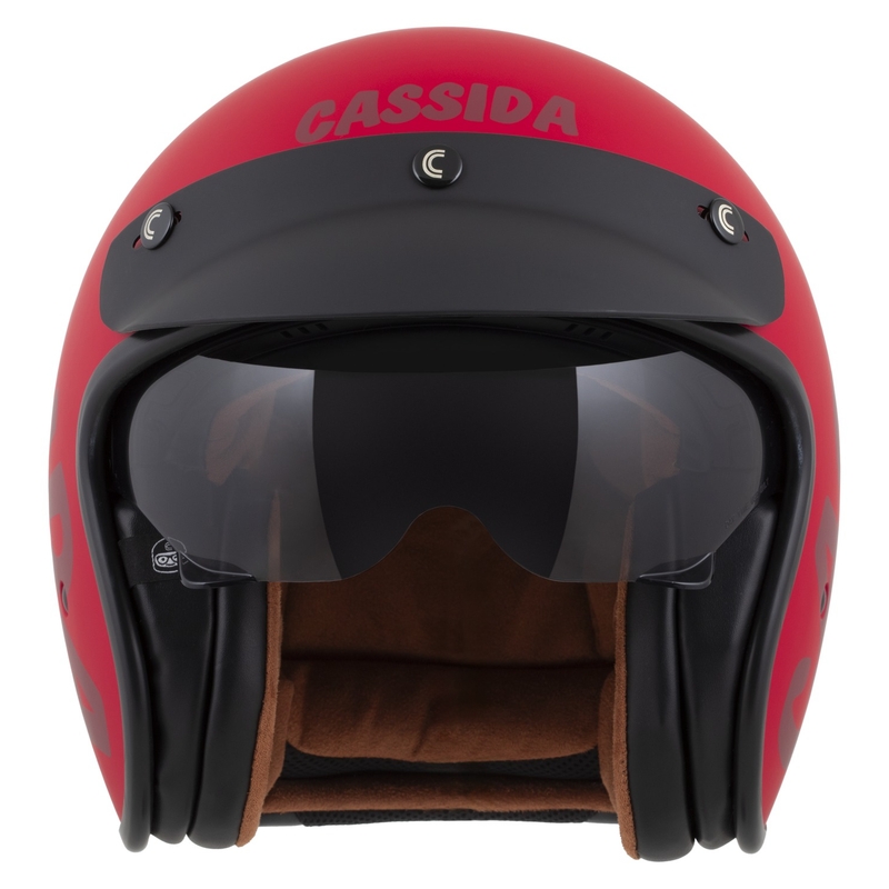 Cassida Oxygen 2.0 Gear Kask motocyklowy otwarty Matowy czerwony-ciemnoczerwony