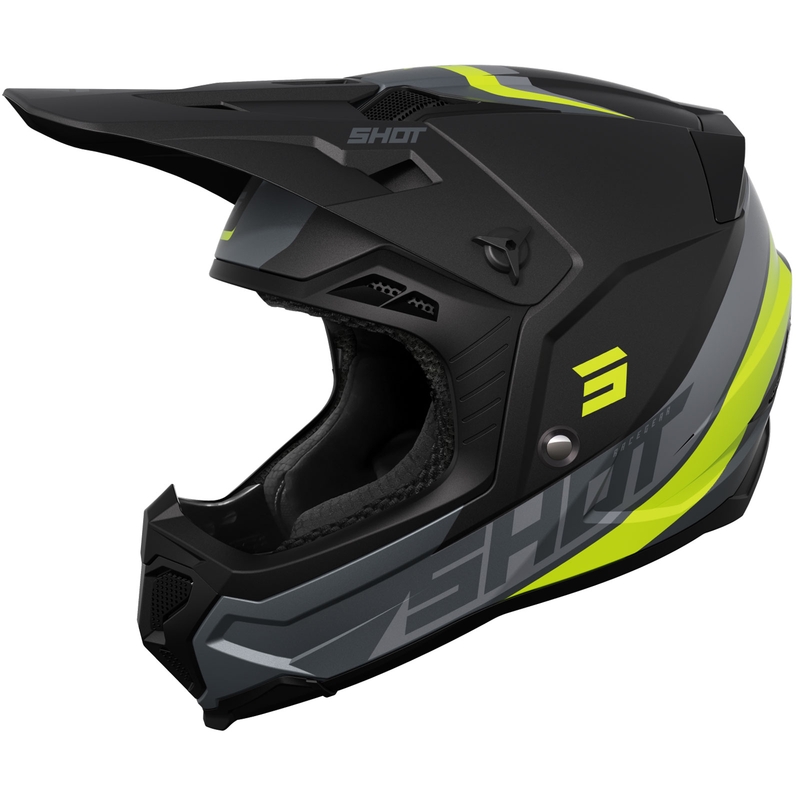 Kask motocrossowy Shot Core Custom czarno-fluo żółty
