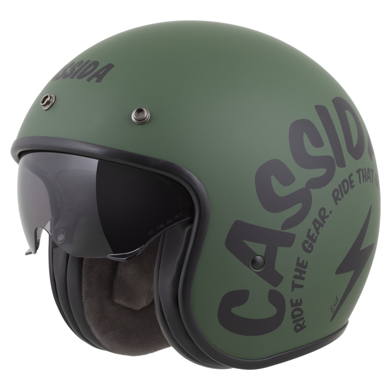 Cassida Oxygen 2.0 Gear Kask motocyklowy otwarty matowy zielono-czarny