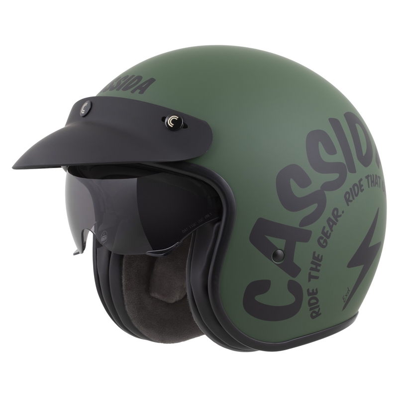 Cassida Oxygen 2.0 Gear Kask motocyklowy otwarty matowy zielono-czarny