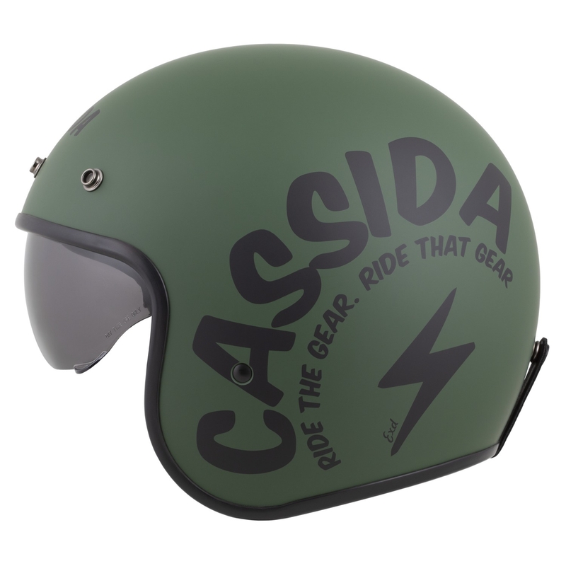 Cassida Oxygen 2.0 Gear Kask motocyklowy otwarty matowy zielono-czarny