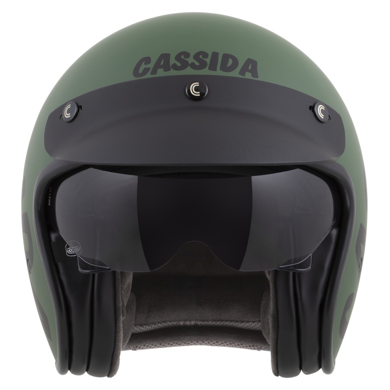 Cassida Oxygen 2.0 Gear Kask motocyklowy otwarty matowy zielono-czarny