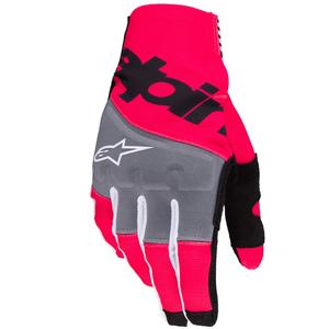Rękawice motocrossowe Alpinestars Techstar czarno-fluo różowe