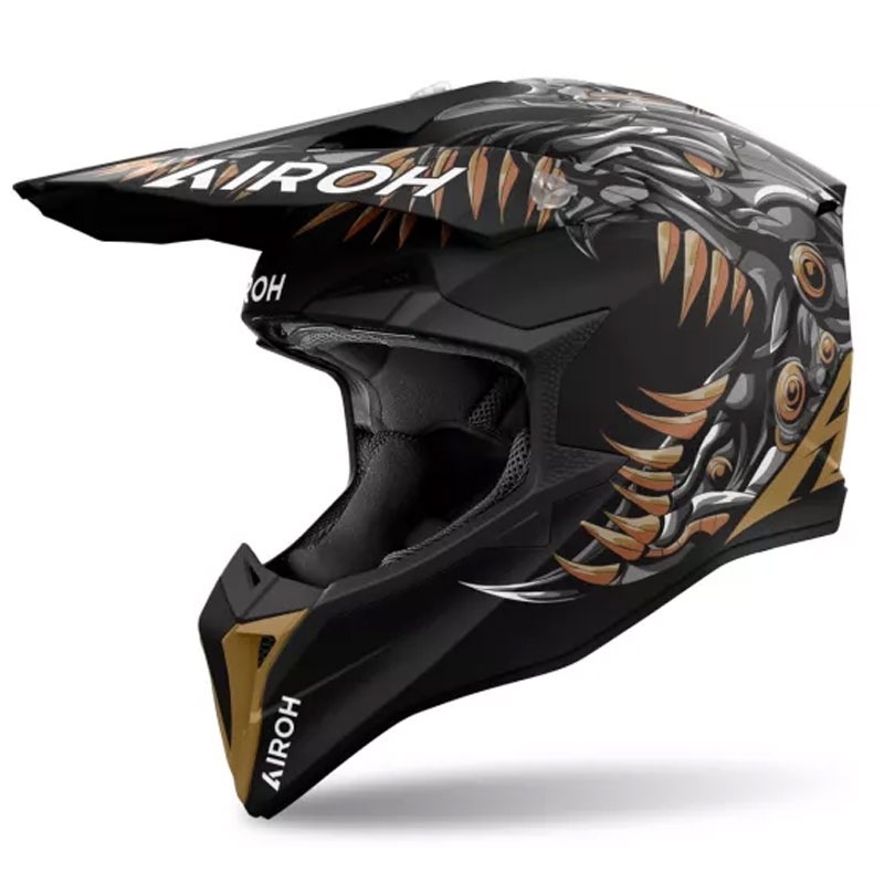 Kask motocrossowy Airoh Wraaap Cyborg matowo czarny