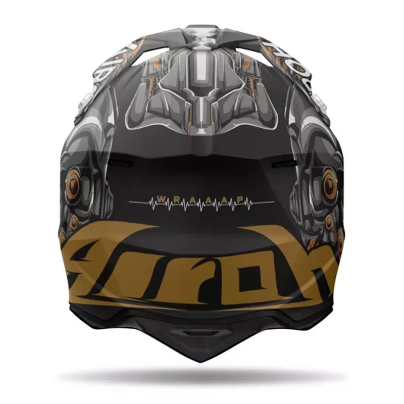 Kask motocrossowy Airoh Wraaap Cyborg matowo czarny