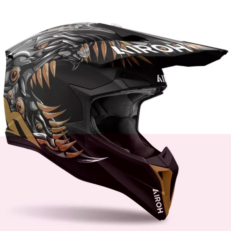 Kask motocrossowy Airoh Wraaap Cyborg matowo czarny