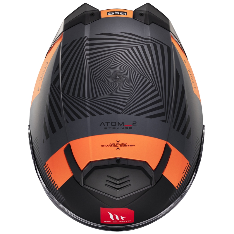 Kask motocyklowy składany MT Atom 2 SV Strange w kolorze szaro-czarno-pomarańczowym