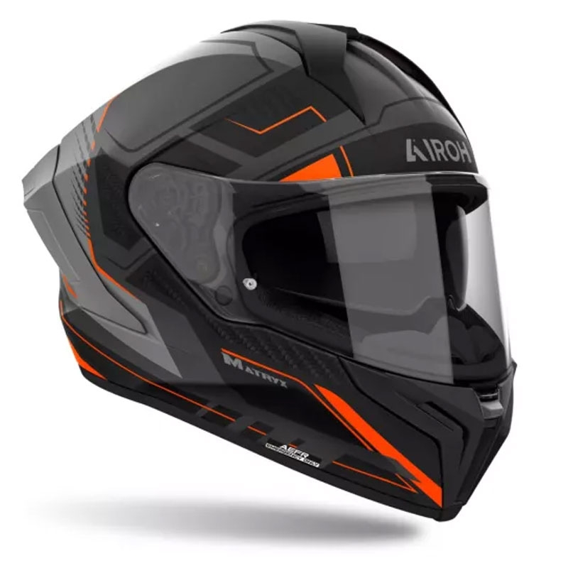 Kask motocyklowy integralny Airoh MATRYX Rocket matowy pomarańczowy