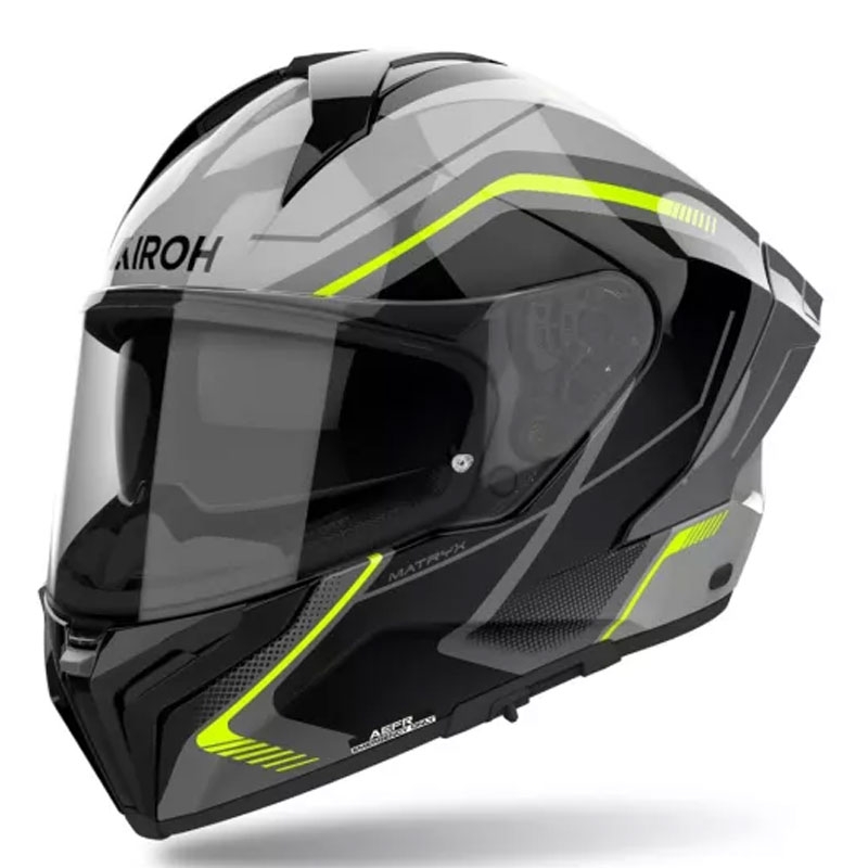 Kask motocyklowy Airoh MATRYX Wide full face czarno-szaro-żółty
