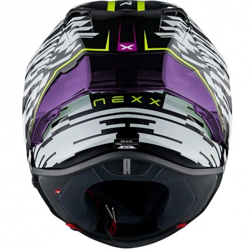 Zintegrowany kask motocyklowy Nexx X.R3R Glitch Racer biało-fluo żółty wyprzedaż