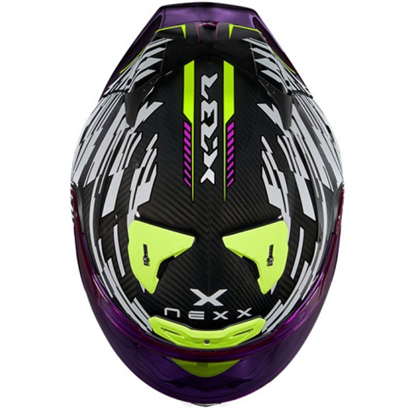 Zintegrowany kask motocyklowy Nexx X.R3R Glitch Racer biało-fluo żółty wyprzedaż
