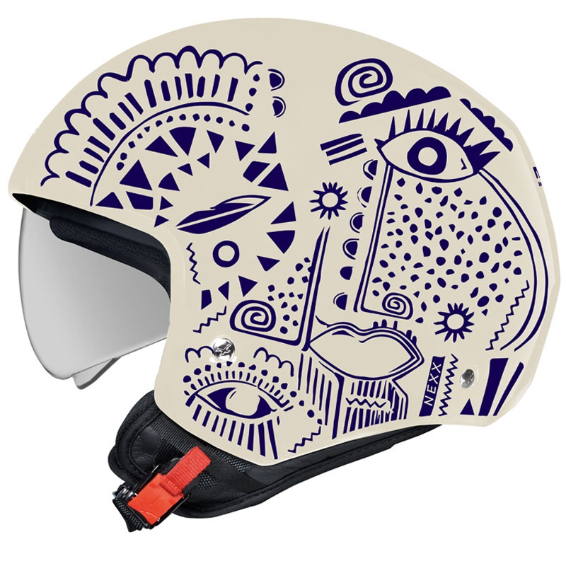 Otwarty kask motocyklowy NEXX Y.10 Artville kremowo-niebieski