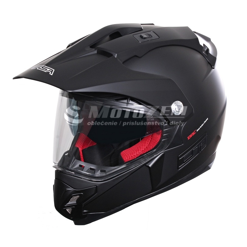 Kask Enduro z blendą przeciwsłoneczną RSA MX-01 czarny matowy wyprzedaż