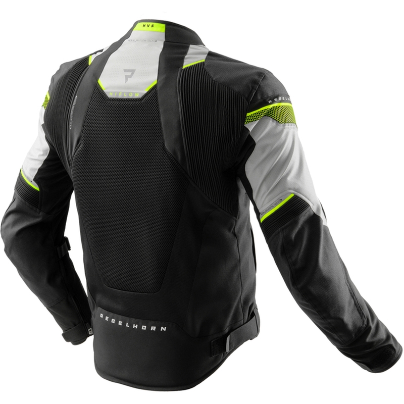 Kurtka motocyklowa Rebelhorn Hiflow V czarno-szaro-fluo-żółta