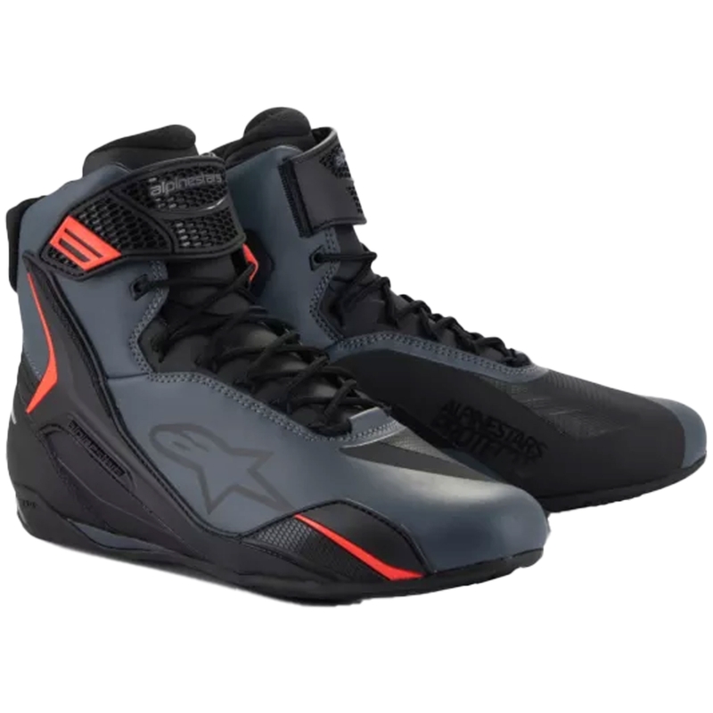 Buty motocyklowe Alpinestars Faster-4 czarno-szaro-fluo czerwone