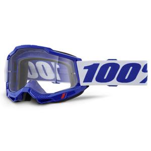 Gogle motocrossowe 100% ACCURI 2 niebieskie z przezroczystym pleksiglasem