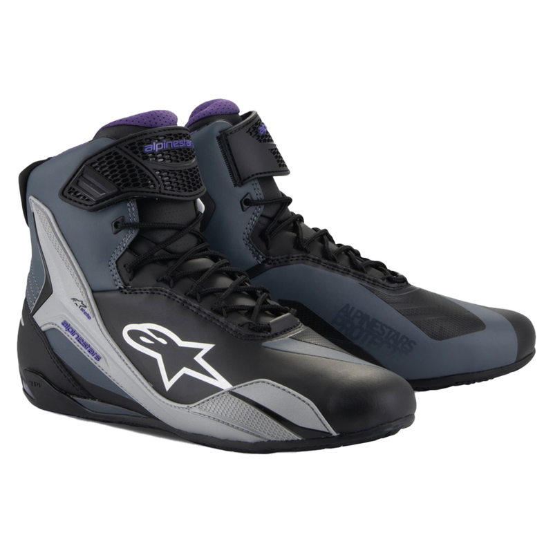 Buty motocyklowe damskie Alpinestars Stella Faster-4 czarno-szaro-fioletowe