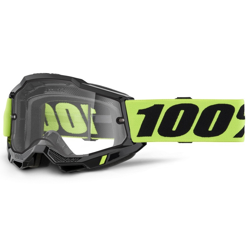 Gogle motocrossowe 100% ACCURI 2 Enduro żółte z podwójnym przezroczystym pleksiglasem