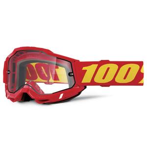 Gogle motocrossowe 100% ACCURI 2 Enduro czerwone z podwójnym przezroczystym pleksiglasem