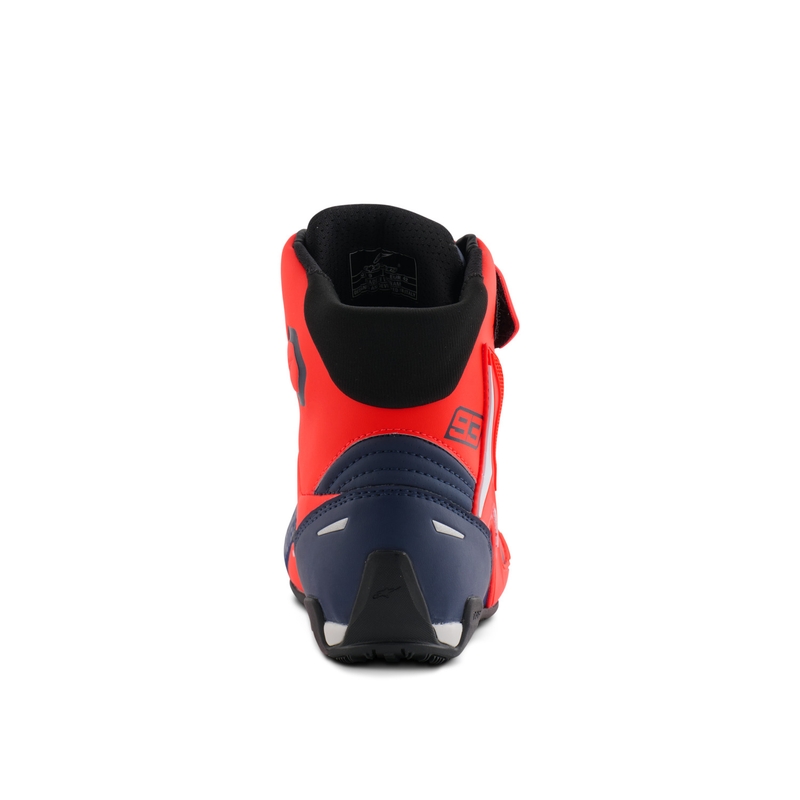 Buty motocyklowe Alpinestars Faster-4 kolekcja MM93 fluo czerwono-niebiesko-białe