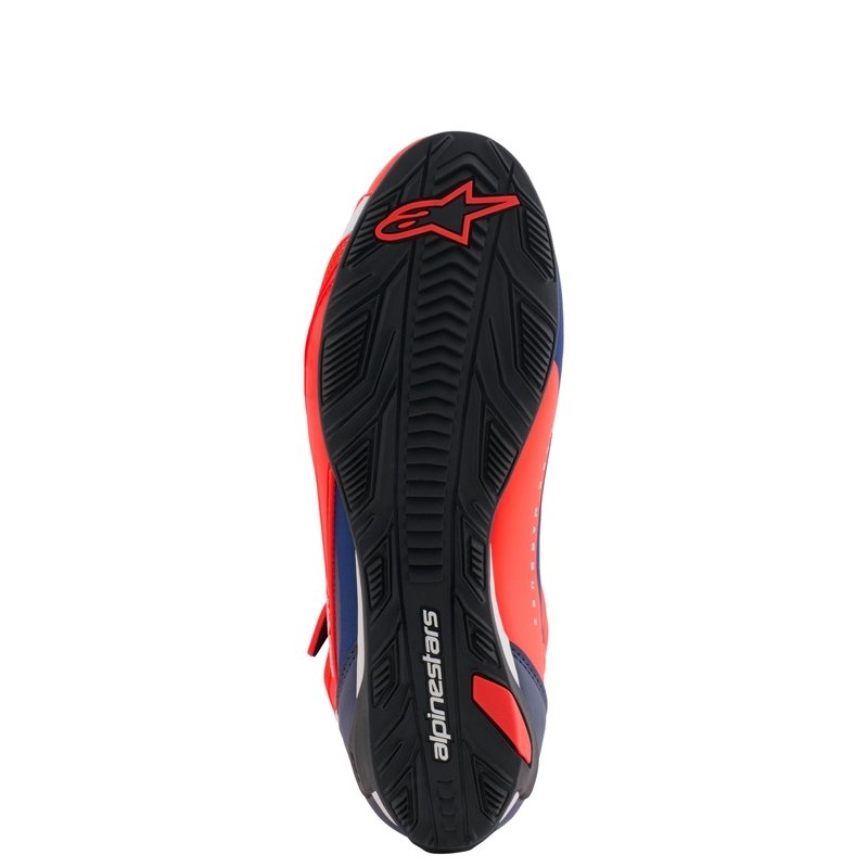 Buty motocyklowe Alpinestars Faster-4 kolekcja MM93 fluo czerwono-niebiesko-białe