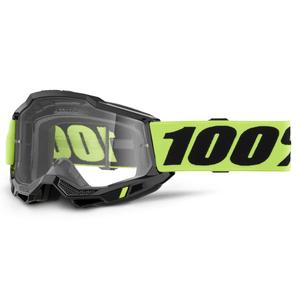 Gogle motocrossowe dla dzieci 100% ACCURI 2 USA żółte z przezroczystym pleksiglasem