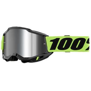 Gogle motocrossowe dla dzieci 100% ACCURI 2 USA żółte ze srebrnym lustrzanym pleksiglasem